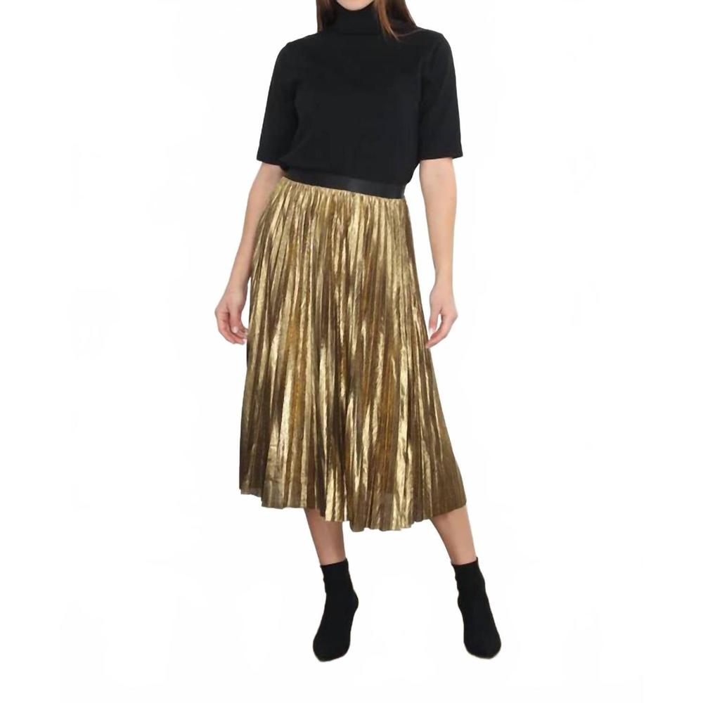 NEW ZERO DEGREE CELSIUS pleated skirt in antique gold